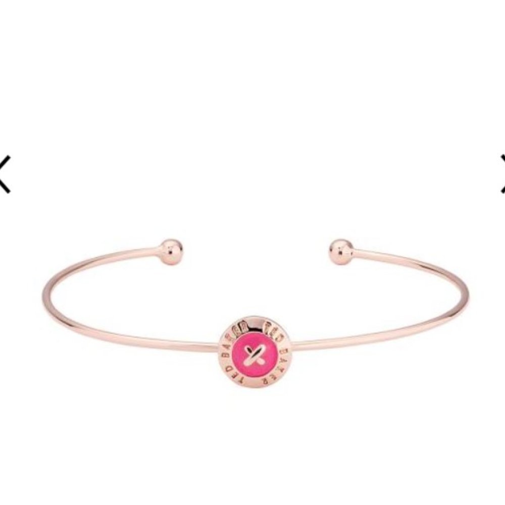 Ted Baker Elvas PINK ROSE GOLD MINI Button Cuff - Picture 3 of 3